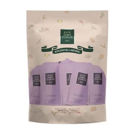 Eyup Sabri Tuncer Wet Wipe Refreshment Towel LAVENDER Scent 50 Refreshing Towels REFTOWLAV150